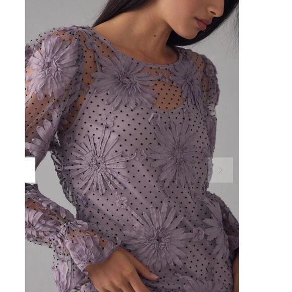 Anthropologie Purple Lace Blouse - Picture 2 of 12